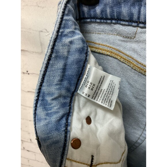 American Eagle Cozy Airflex Jeans Womens Size 28x32 Mid Rise Light Wash N1 - Picture 5 of 10